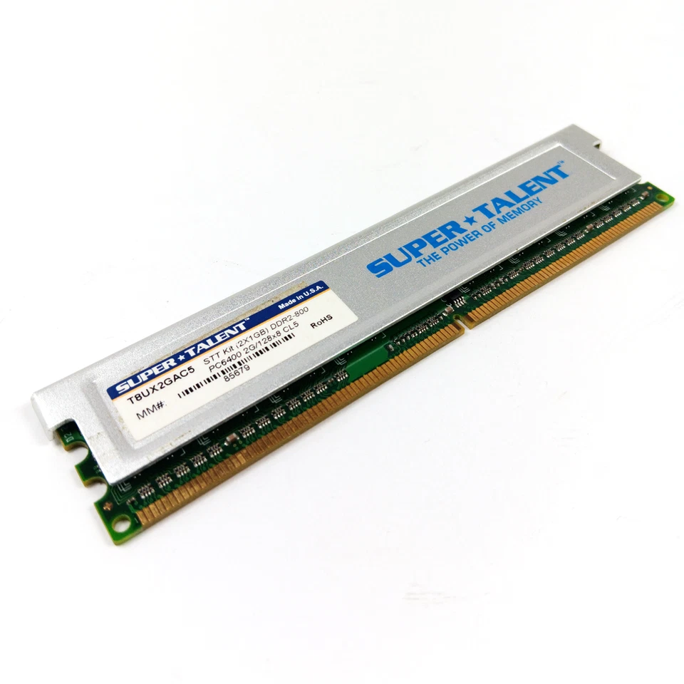 Super Talent T8UX2GAC5 (1GB) DDR2-800 PC6400 Desktop Computer PC Ram Memory - Image 2 of 4