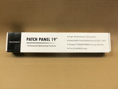 New in Box Monoprice Patch Panel 19'' 7305 MP-C6U8BBH48