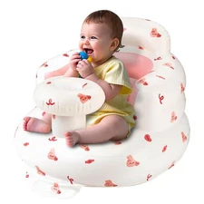 Portable Inflatable Baby Seat Waterproof Infant Floor Chair with Tray for Sit...