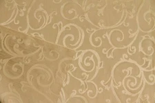 Discount Fabric JACQUARD Honey Tone Scroll Drapery Fabric