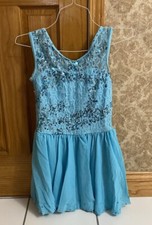 Weissman Dance Costume Blue Sequence/Jewels XL Child