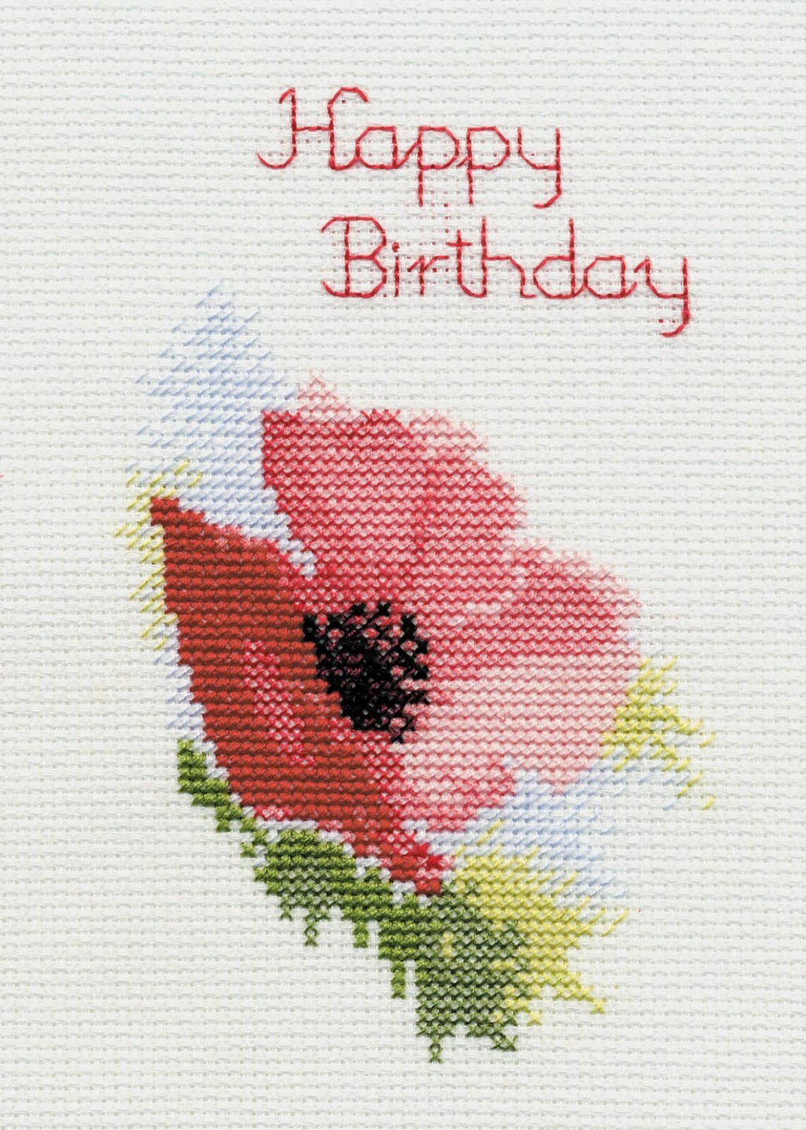 Derwentwater Designs Cross Stitch Kit - Birthday Card Poppy