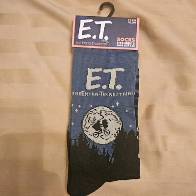 E.T. Extra Terrestrial Novelty Socks Adult Size 6-12 NWT, Licensed Universal