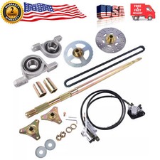 Rear Live Axle Kit with Brake Assembly  Chain for Drift Trike Go Kart ATV Quads