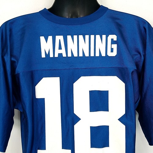 NFL Players Jersey sz L Indianapolis Colts Manning 18 Short Sleeve V Neck Blue - Picture 5 of 9