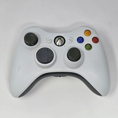 Microsoft Xbox 360 Wireless OEM Controller White Gamepad CLEANED & TESTED