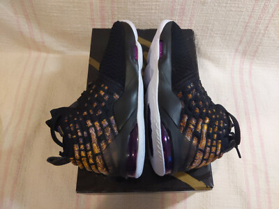 Nike LeBron XVII 17 GS LAKERS Black Eggplant Amarillo Purple