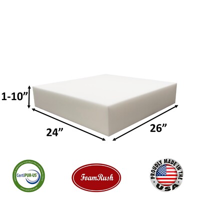 Seat Cushion Foam 24x26 Chair Replacement Upholstery High Density USA