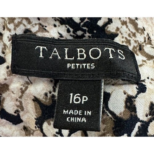 Talbots Button Down Shirt Womens 16P Petite Black Snakeskin Long Sleeve Ladies - Picture 4 of 7