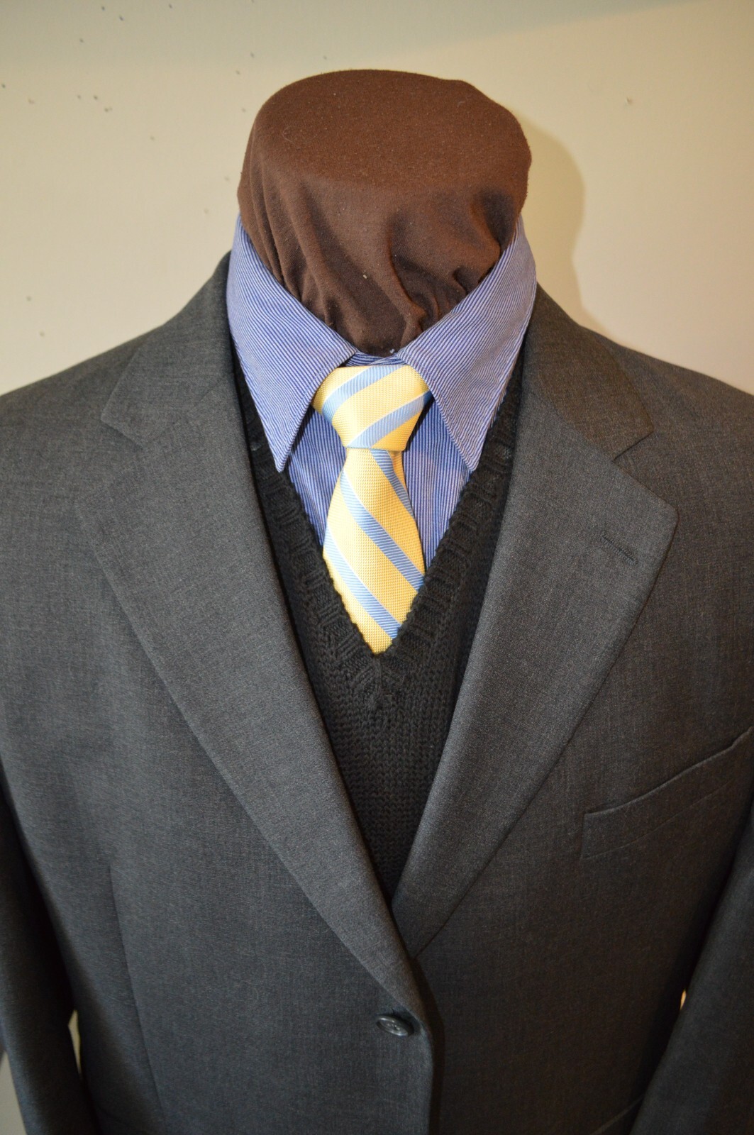 Jack Victor mens 3btn solid dark gray wool sport … - image 1