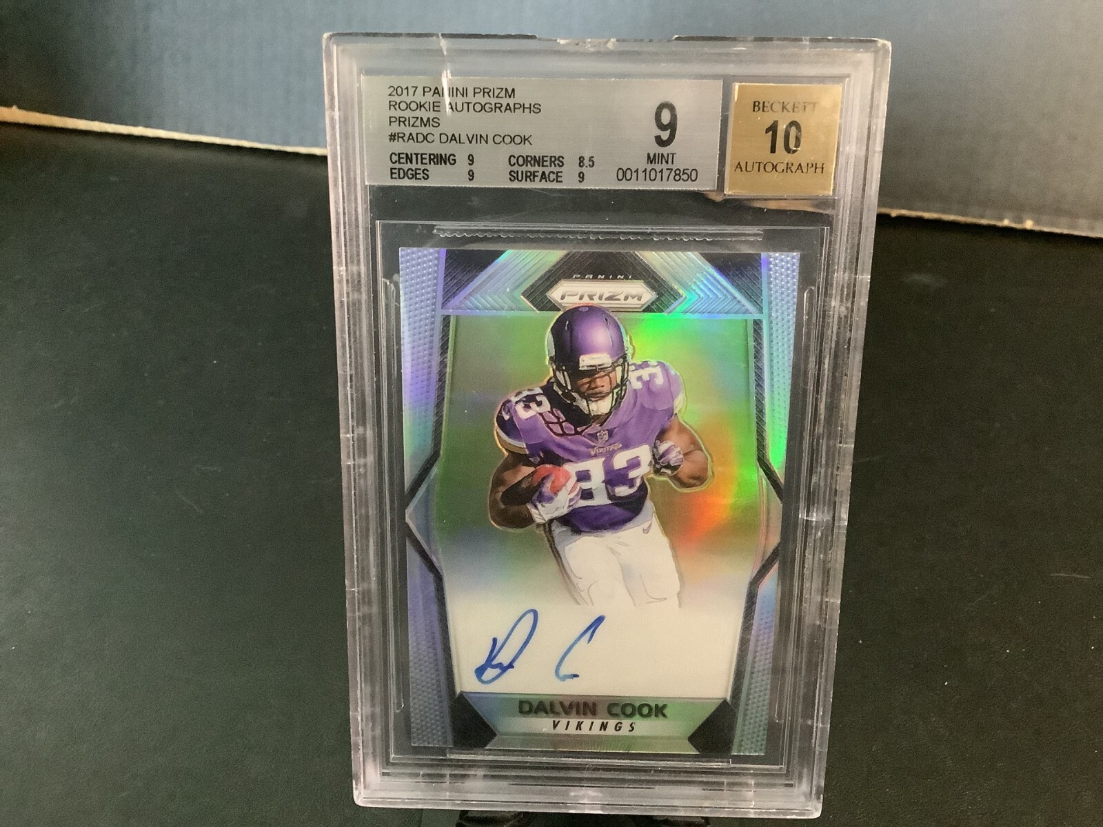 2017 PANINI PRIZM ROOKIE AUTO PRIZMS #RADC DALVIN COOK BGS 9 AUTO 10