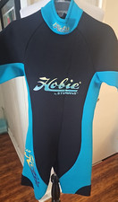 Team Hobie turquoise black shorty women's M wetsuit zip up short sleeves legs