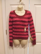NWT NO BOUNDARIES ACRYLIC BLEND FUZZY STRIPED SWEATER JR. SMALL 3-5