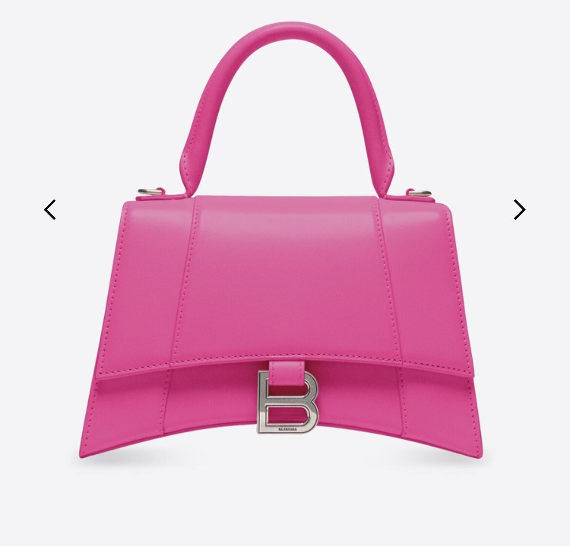 Balenciaga Authentic Hourglass Top Handle Bag Leather Small Pink