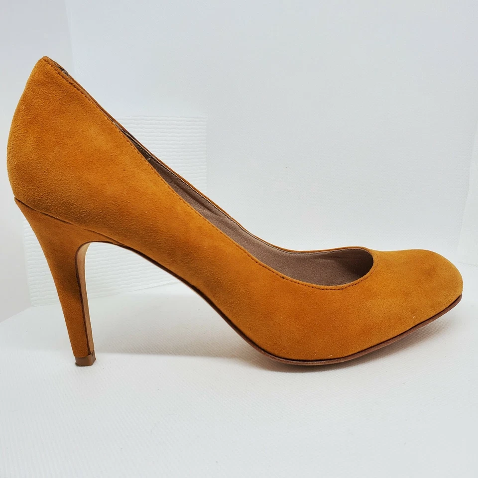 Sapatos femininos Lands End Ashby #420515 camurça macia salto alto laranja tamanho 9,5 B - Imagem 2 de 4