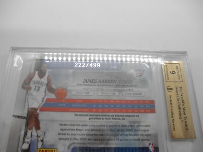 2009-10 ABSOLUTE MEMORABILIA RPA Auto #146 JAMES HARDEN RC #222