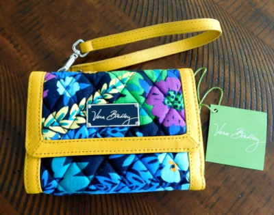 VERA BRADLEY Anniversary Wristlet Wallet Midnight Blues Genuine Leather  NWT
