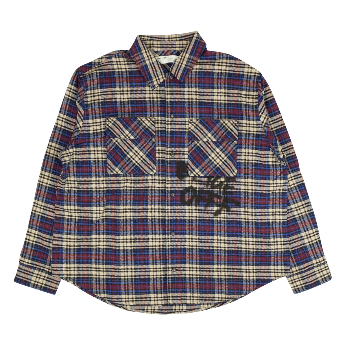 NWT OFF-WHITE C/O VIRGIL ABLOH Blue Flannel Check Shirt Size XS $650
