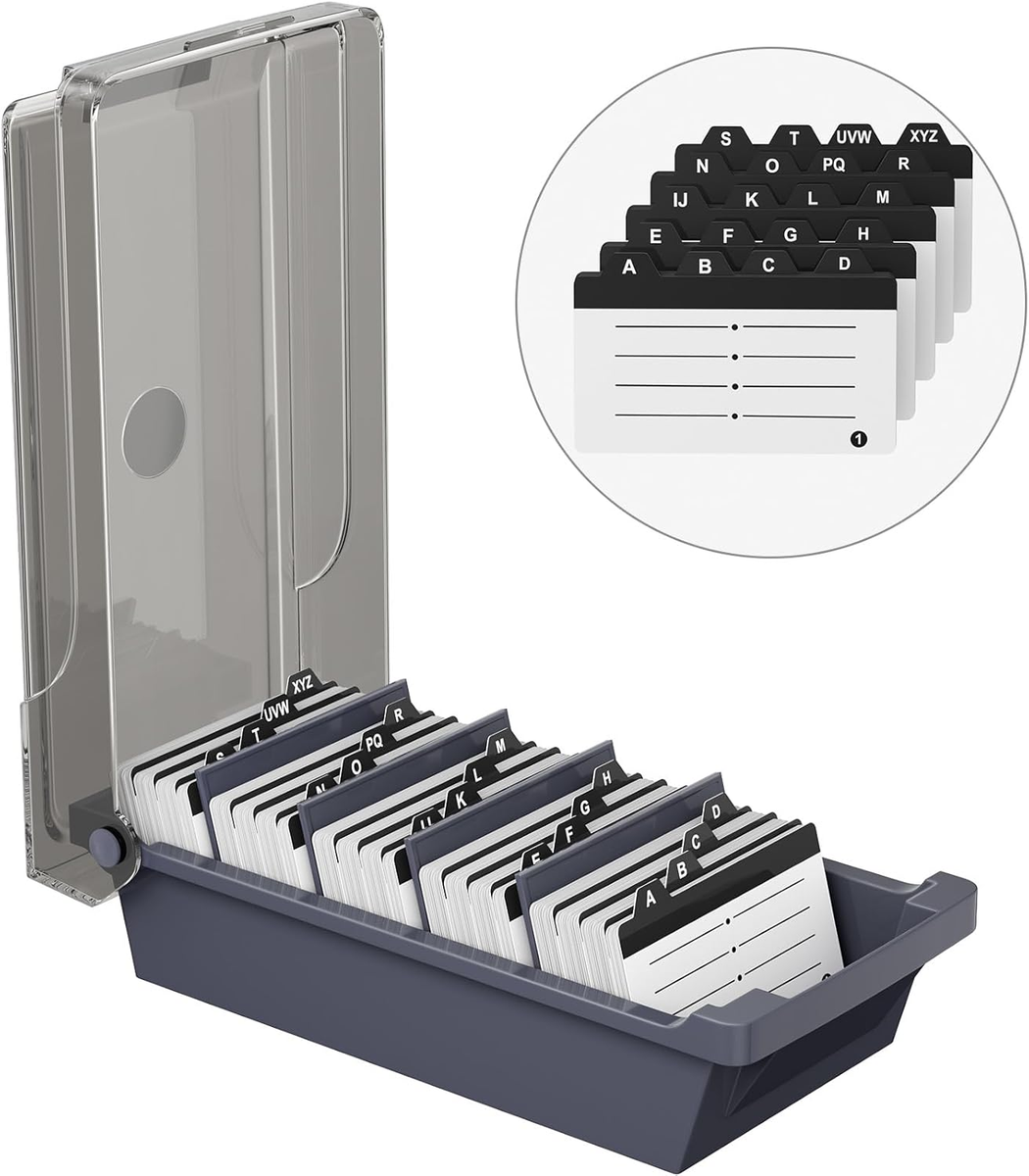 Business Card Holder Box File Storage Index Organizer Rolodex