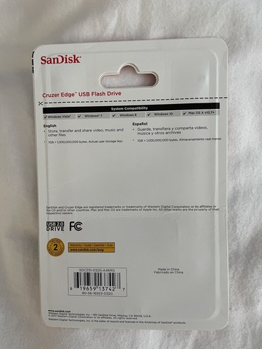 SANDISK Cruzer USB Flash Drive Memory Stick Storage MULTIPLE SIZES - Picture 4 of 6