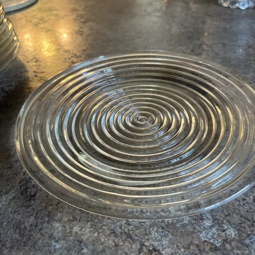 Vintage Anchor Hocking Manhattan Clear 8” Salad Plate 1938-1943 Depression Glass