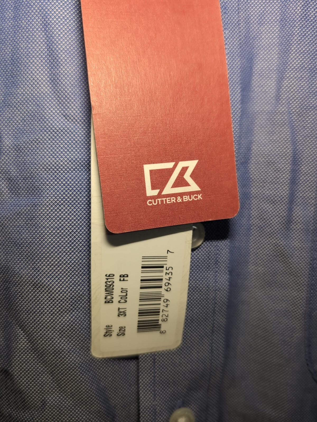 Carolina Panthers-Cutter & Buck CB-Men's Button Up Shirt Sz 3XT/3TGL Long Sleeve