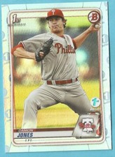 2020 Bowman Baseball 1st Edition Damon Jones Sky Blue Foil Refractor