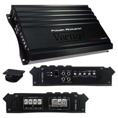 Power Acoustik Vertigo VA1-8000D | 8000W Max Monoblock Car Subwoofer Amplifier