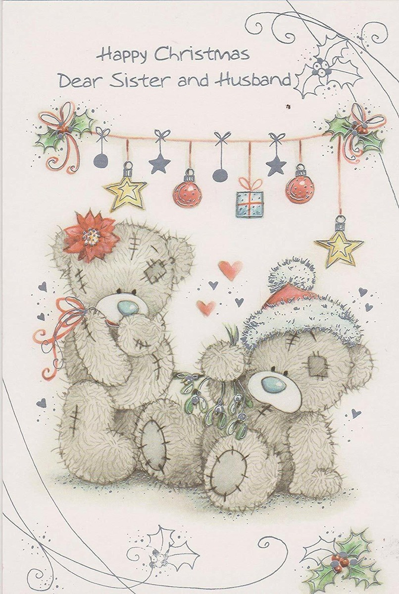 Bear Balancing Cracker Sister Christmas Card - View #2