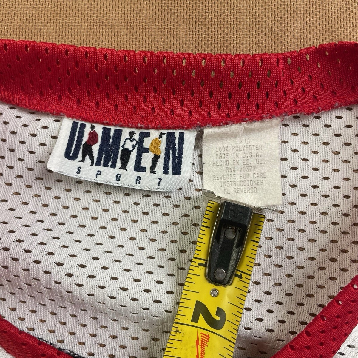 Maillot De Hockey Vintage UMEN Années 90, Noir Rouge Blanc, Taille L, Motif USA