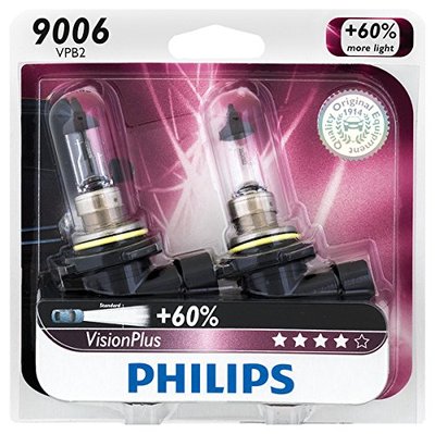 2x Philips 9006 HB4 Upgrade Vision Plus More Bright Halogen Light Bulb Beam 55W
