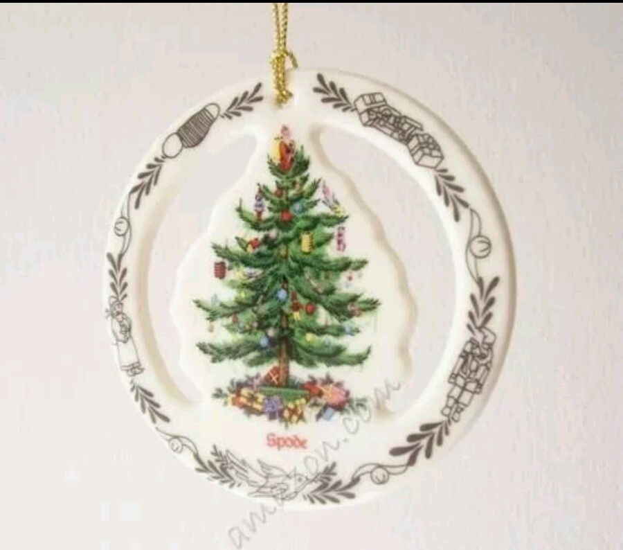 Spode Christmas Tree Teapot & Teacup Porcelain Ornament - La Maison