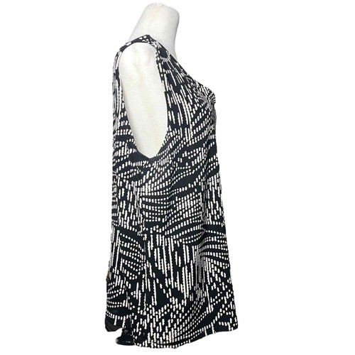 Blusa sin mangas Chico's Travelers 3 para mujer con caparazón ajustada elástica blanca y negra - Imagen 5 de 10