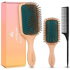 Hair Brush,Hair Brushes for Women Men Kids,Natural Wooden Large Small set