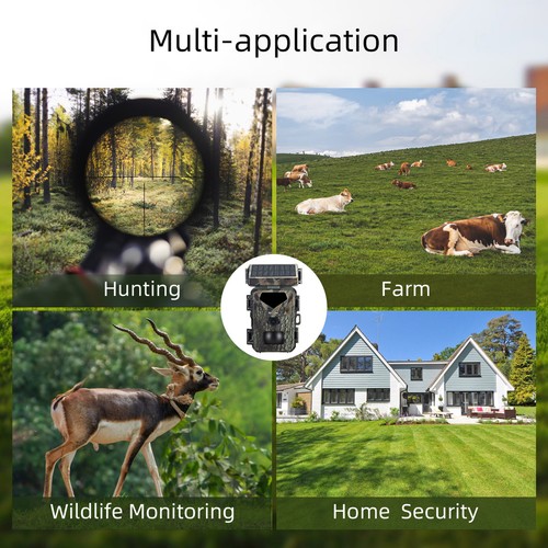 20MP 1080P Solar Powered Trail Camera Hunting Camera Night Vision Motion V0K1 - Picture 8 of 8