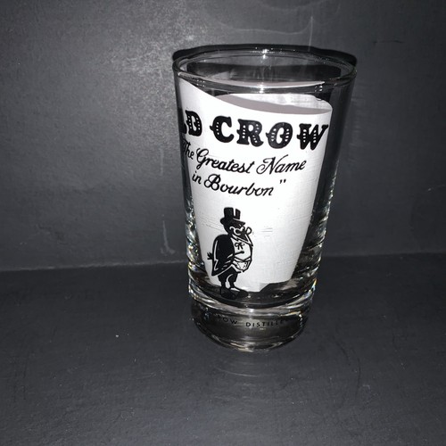 Set di 4 bicchieri da whisky vintage Old Crow più grande nome in borbone Kentucky Top Hat - Foto 6 di 10