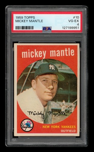 1959 Topps Set-Break # 10 Mickey Mantle PSA 4 VG-EX