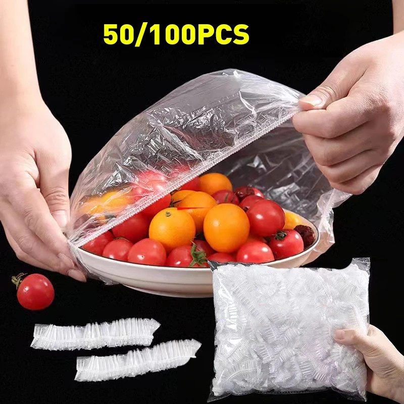 Reusable Disposable Food Cover Plastic Wrap Durable Elastic Food Lids for Bowls 