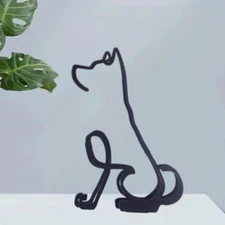 Modern Metal Cat Wall Art Sculpture, Black Minimalist Home Decor, Living Room Wa