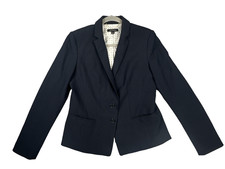 Ann Taylor Single-Breasted Blazer Jacket Sz 6 Navy Lined Office WorkWear Career