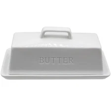 Ceramic Butter Dish With Lid for Countertop, Covered Butter Holder With Lid, ...