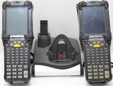 symbol / motorola mc9090 bundle of two barcode scanner computers, extra battery