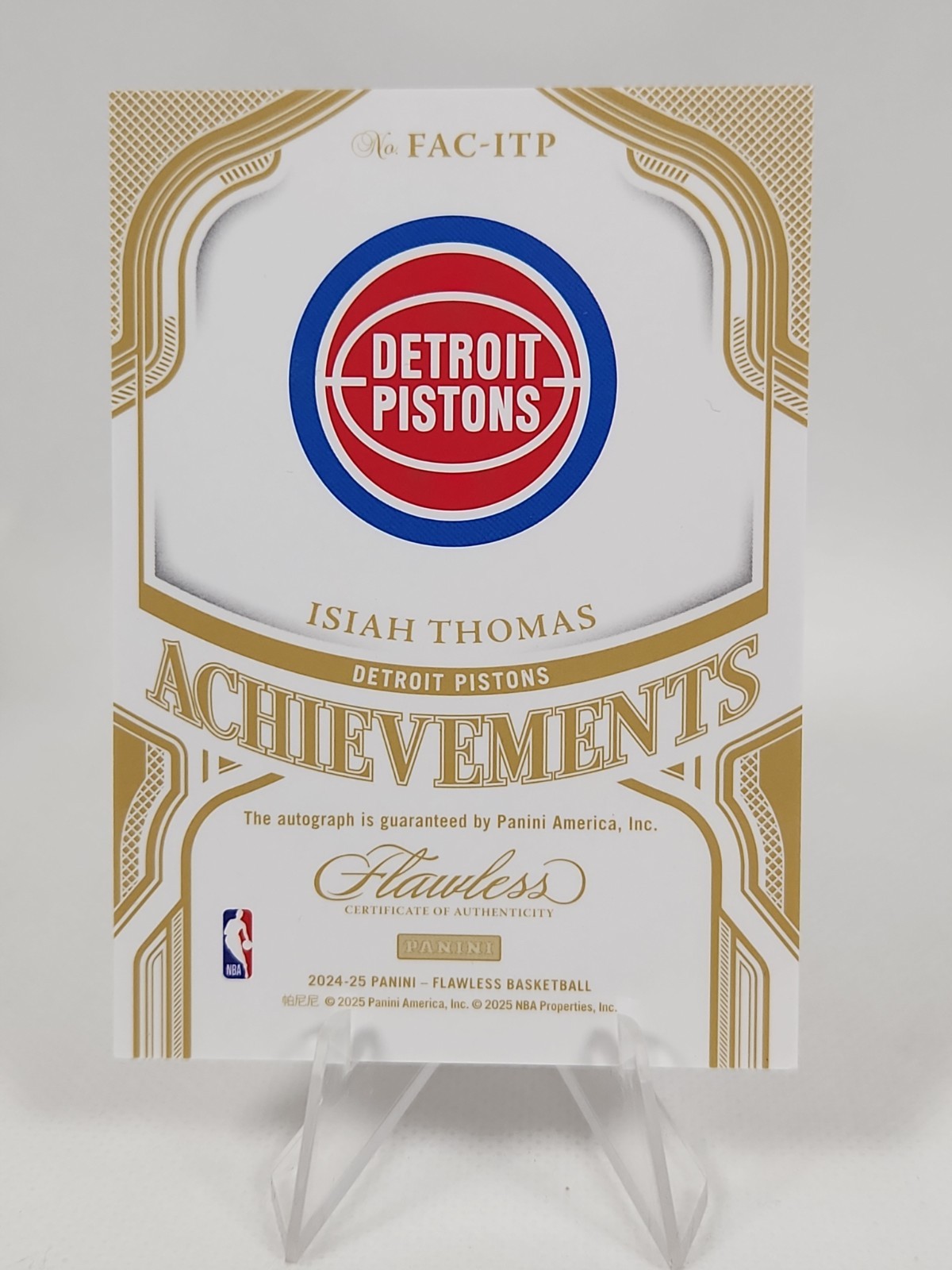 Panini Flawless Achievements Ruby Auto /15 Isiah Thomas Pistons SSP Hall Of Fame view 6