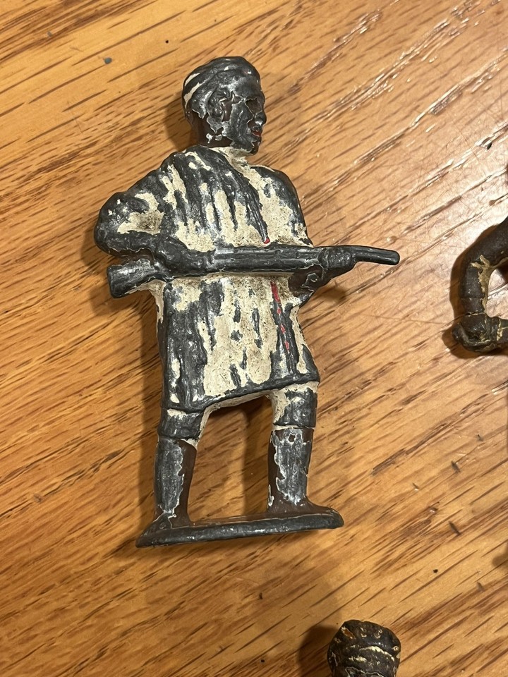 Figurine Soldat Manoil #12 Mitrailleur Couché - Métal - Vintage Années 1930 (excellent état)