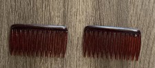 Lot Of 2 Vintage Side Hair Combs Small Brown Goody