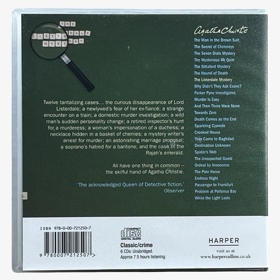 Agatha Christie CD Audio Book The Listerdale Mystery Unabridged Hugh Fraser - Image 2 of 4
