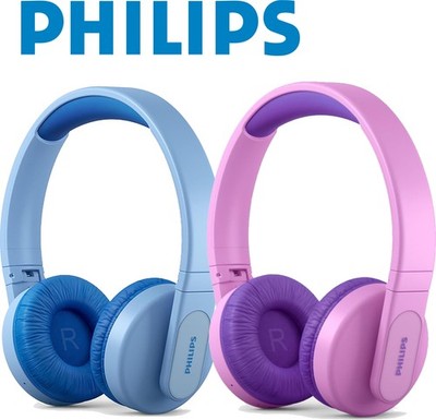 Philips Bluetooth Kinder Kopfhörer Blau Pink Kabellos LEDs Kindersicherung App