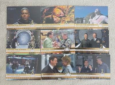 STARGATE SG-1 SEASON 6 SET 9 KARTEN HINTER DEN KULISSEN MIT BRAD WRIGHT B1 - B9