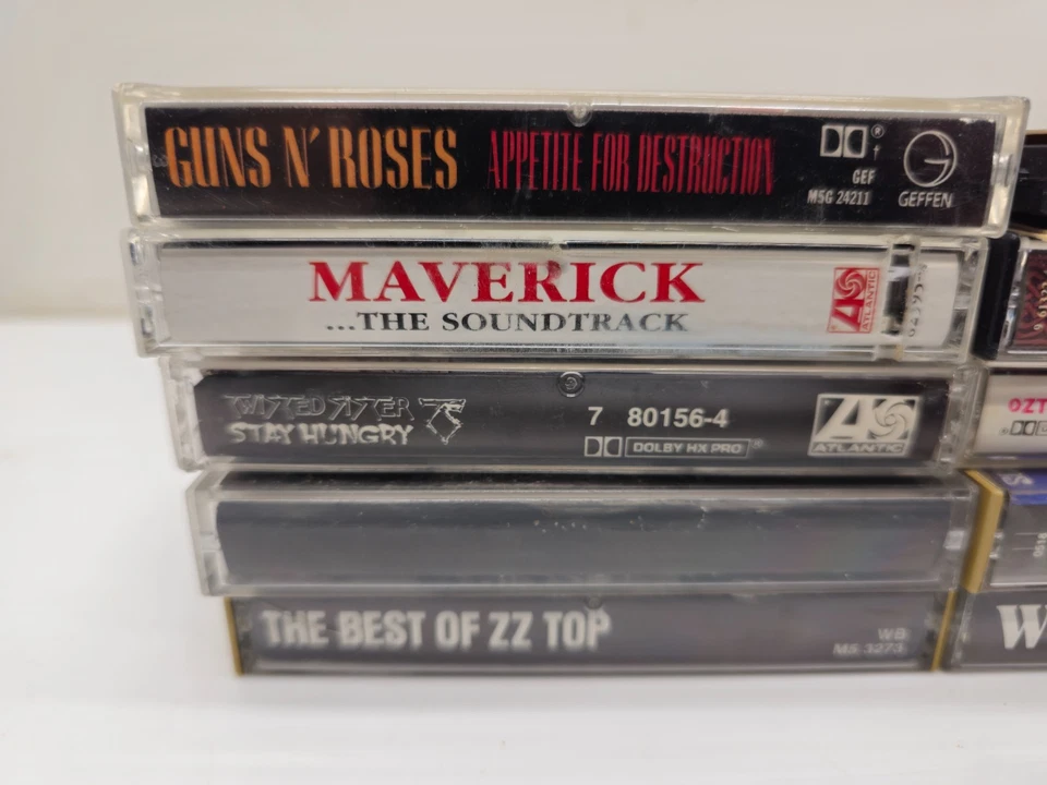 Lot of 10 Cassette Tapes Def Leppard ZZ Top Megadeth Joe Satriani Vtg Rock Foto 2 de 4