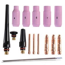 17pcs welder TIG welding torch Collet Body nozzle kit Tungsten electrode for ...